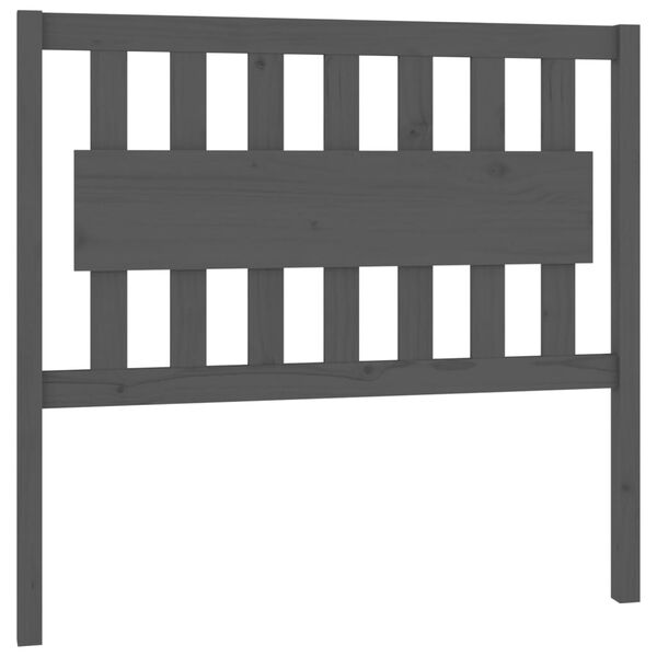 vidaXL Cabeceira de cama 105,5x4x100 cm pinho maciço cinzento