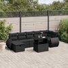 vidaXL 8 pcs conjunto sof&aacute;s de jardim com almofad&otilde;es vime PE preto