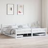 vidaXL Estrutura de cama com 4 gavetas 200x200 cm pinho maci&ccedil;o branco
