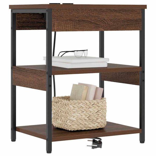 vidaXL Arm&aacute;rio de Cabeceira 2 pcs Carvalho Marrom 41 x 31 x 51 cm