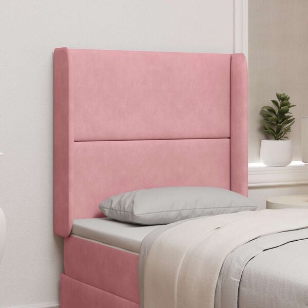 vidaXL Orelha de Cabeceira Rosa 80 x 16 x 4 cm Veludo