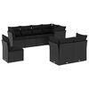 vidaXL 8 pcs conjunto sof&aacute;s de jardim com almofad&otilde;es vime PE preto