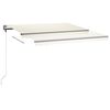 vidaXL Toldo retr&aacute;til manual com LED 400x350 cm cor creme