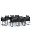 vidaXL 9 pcs conjunto de jantar para jardim preto
