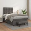 vidaXL Cama boxspring com colch&atilde;o 120x190 cm couro artificial cinzento