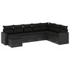 vidaXL 8 pcs conjunto sof&aacute;s de jardim com almofad&otilde;es vime PE preto