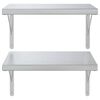vidaXL Prateleiras de parede 2 pcs 50x40 cm a&ccedil;o inoxid&aacute;vel prateado