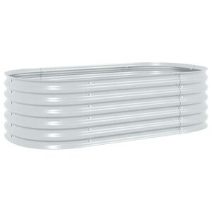vidaXL Canteiro elevado de jardim a&ccedil;o galvanizado 160x80x44cm prateado