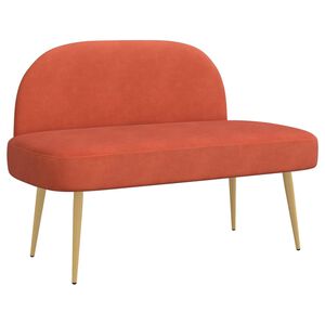 vidaXL Banco estofado com encosto Laranja Vermelho 110 x 60 x 76 cm