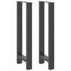 vidaXL P&eacute;s para mesa de bar antracite 2 pe&ccedil;as 40x(100-101) cm a&ccedil;o