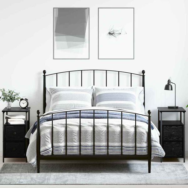 vidaXL Arm&aacute;rio de Cabeceira 2 pcs Carvalho preto 30 x 60 x 60 cm