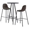 vidaXL 3 pcs conjunto de bar tecido cinzento-escuro