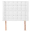 vidaXL Cabeceira cama c/ abas couro artificial 83x16x118/12 cm branco