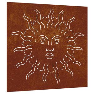 vidaXL Decora&ccedil;&atilde;o p/ muro de jardim 55x55 cm a&ccedil;o corten design sol