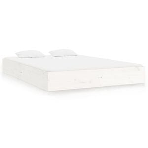 vidaXL Estrutura de cama 200x200 cm madeira maci&ccedil;a branco