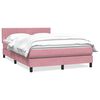 vidaXL Cama box spring com colch&atilde;o 160x210 cm veludo rosa