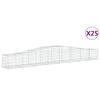 vidaXL Cestos gabi&atilde;o arqueados 25pcs 400x50x40/60 cm ferro galvanizado