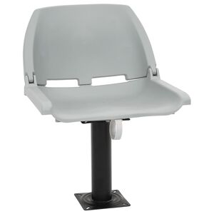 vidaXL 2 pcs conj. assento barco dobr&aacute;vel s/ almofada 48x51x41cm cinza