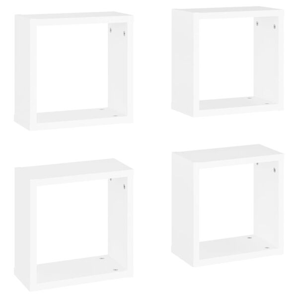 vidaXL Prateleiras de parede em forma de cubo 4 pcs 30x15x30cm branco