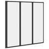 vidaXL Resguardo de duche Preto 120 x 2 x 117 cm Alum&iacute;nio e PP