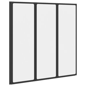 vidaXL Resguardo de duche Preto 120 x 2 x 117 cm Alum&iacute;nio e PP