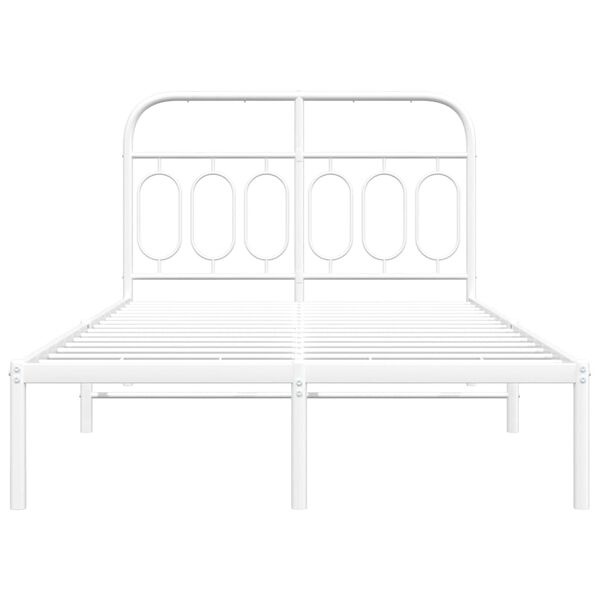 vidaXL Estrutura de cama com cabeceira 120x200 cm metal branco