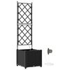 vidaXL Vaso de Jardim Preto 40 x 40 x 142 cm PP