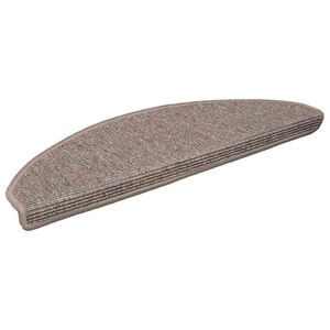 vidaXL Tapetes de escada 15 pe&ccedil;as 65x21x4 cm bege escuro meio redondo grande