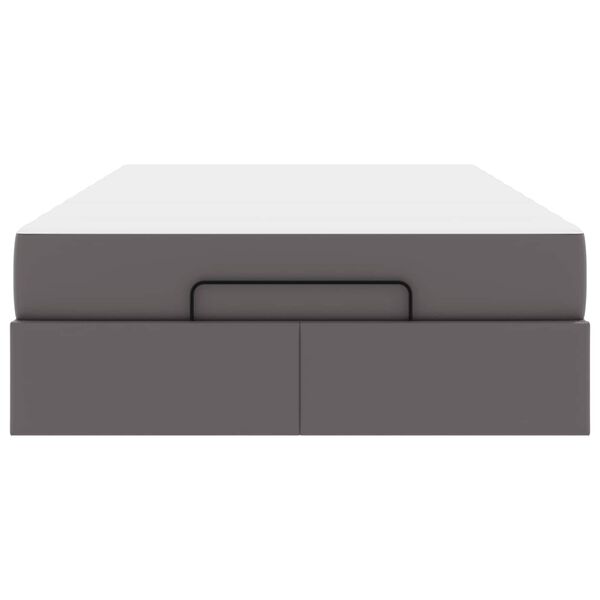 vidaXL Estrutura de cama com colch&atilde;o com colch&atilde;o 2 pcs Cinzeto PVC