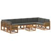 vidaXL Conjunto de Sof&aacute;s para Exterior 11 unid. Natural e Antracite