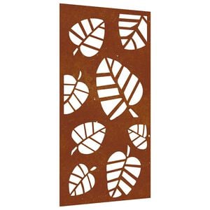 vidaXL Decora&ccedil;&atilde;o p/ muro de jardim 105x55 cm a&ccedil;o corten design folhas