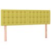 vidaXL Cabeceira de cama c/ luzes LED tecido 144x5x78/88 cm verde