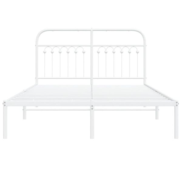 vidaXL Estrutura de cama com cabeceira 140x190 cm metal branco