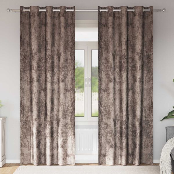 vidaXL Cortinas de Veludo 2 pcs Cappuccino 225 x 140 cm Veludo