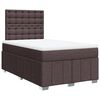 vidaXL Cama boxspring com colch&atilde;o 120x190 cm tecido castanho-escuro
