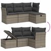 vidaXL 4 pcs conjunto sofás de jardim c/ almofadões vime PE cinzento