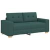 vidaXL Sof&aacute; de dois lugares verde escuro, 180x77x82 cm, tecido