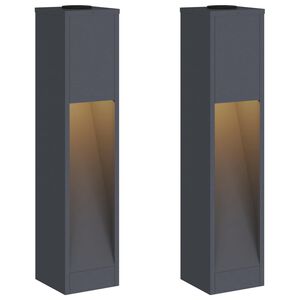 vidaXL Luz Solar LED de Caminho 2 unid. Branco quente 18 x 18 x 80 cm