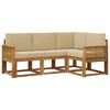 vidaXL Conjunto de Sof&aacute;s para Exterior 4 unid. Natural e Bege