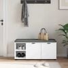 vidaXL Banco de Hall com almofada com porta Branco 100 x 38 x 46 cm