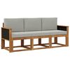 vidaXL Conjunto de Sof&aacute;s para Exterior 3 pcs Natural e Cinzento-Claro