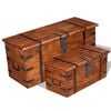 vidaXL Conjunto de arcas de arruma&ccedil;&atilde;o 2 pcs madeira maci&ccedil;a