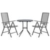 vidaXL Cadeiras reclináveis jardim 3 pcs aço revestido a pó antracite