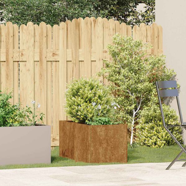 vidaXL Floreira enferrujada 40x80x40 cm a&ccedil;o resistente