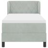vidaXL Cama Box com colch&atilde;o Cinzento-claro 80 x 200 cm Veludo