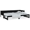 vidaXL Sof&aacute;-cama de puxar pinho maci&ccedil;o preto 2x(80x200) cm
