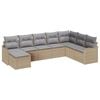 vidaXL Conjunto de Sof&aacute; de Jardim 8 unid. Bege vime PE