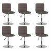 vidaXL Cadeiras de jantar girat&oacute;rias 6 pcs tecido cinzento-acastanhado
