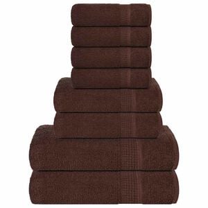 vidaXL 8pcs Conjunto de toalhas FROGN 360 g/m&sup2; castanho