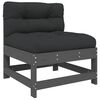 vidaXL Sof&aacute; de centro com almofad&otilde;es madeira de pinho maci&ccedil;a cinza